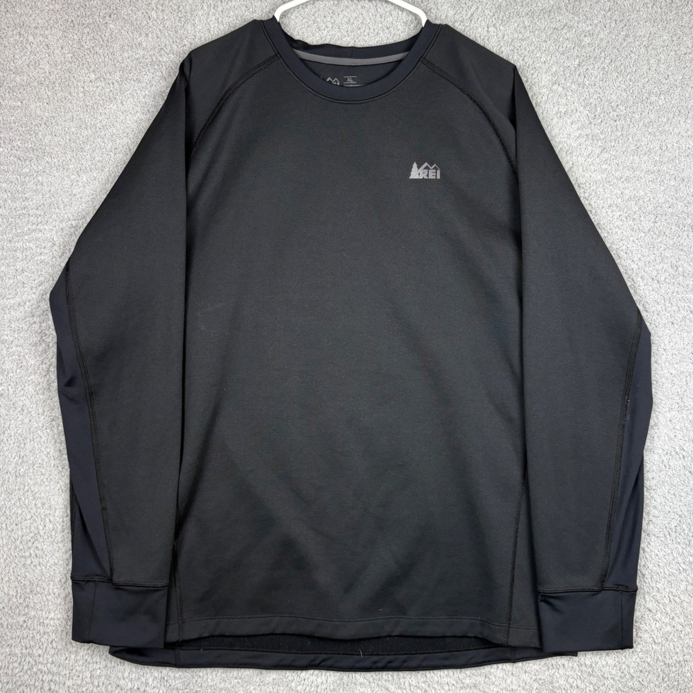 REI Shirt Mens XL Black Base Layer Hiking Gorpcore Outdoor Stretch Sweatshirt